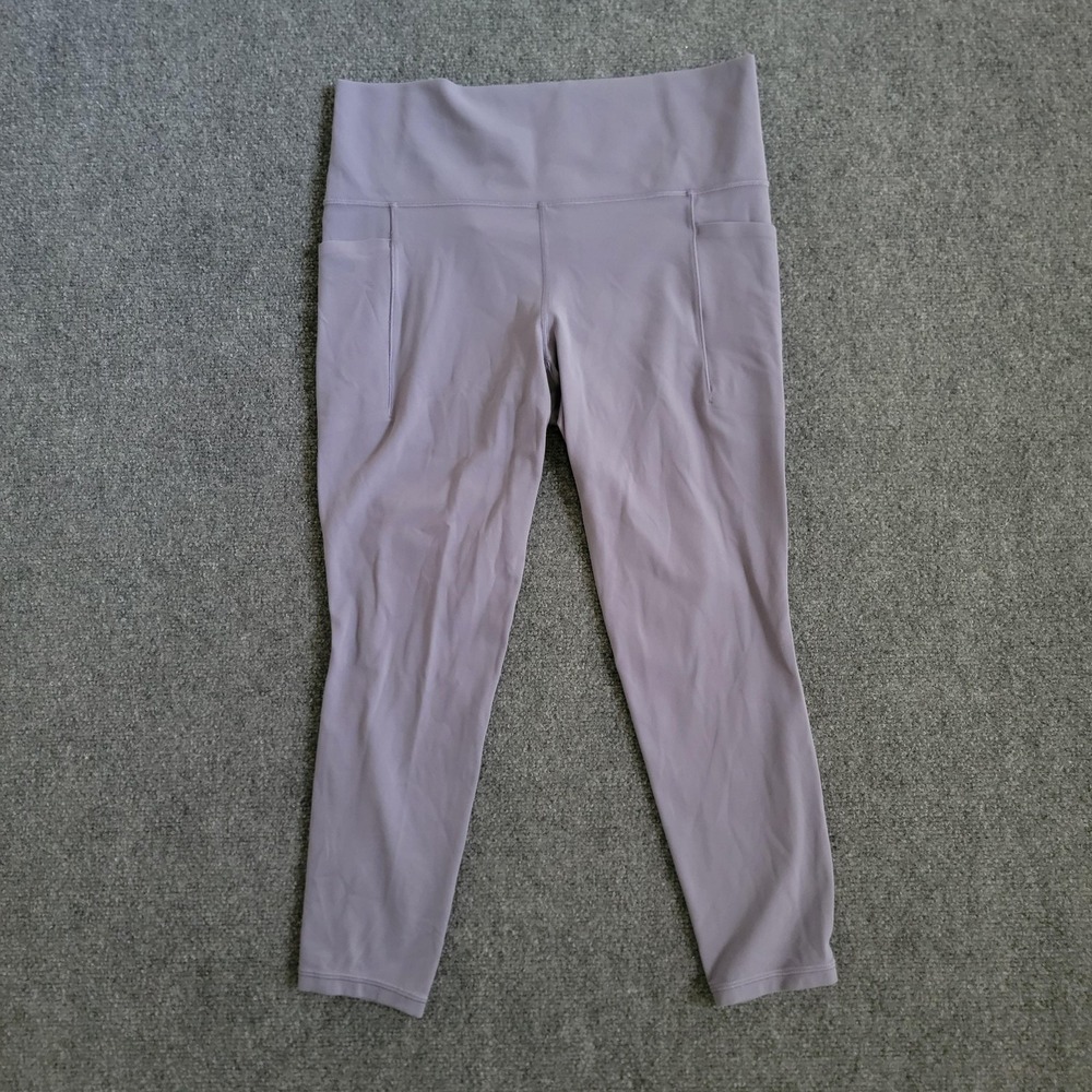 Athleta Leggings Womens Large Purple Salutation Stash Pocket‎ II 7/8 Tight Yoga